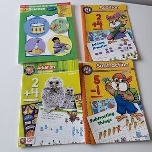 Unused Kids Workbooks 1st and 2nd Grade
